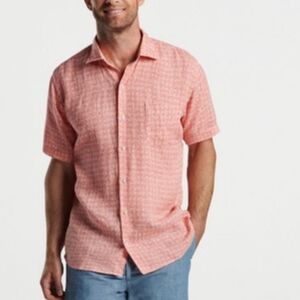 Peter Millar  Sandblast Linen Shirt in Clay Rose